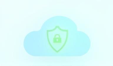 Stylized cloud with a security shield icon
