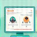 Illustration of an online booking process flow on a website